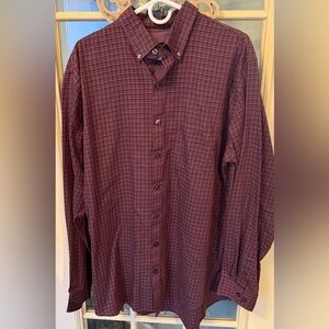 Van Heusen Men's Dark Purple Plaid Shirt